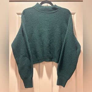 Hollister | Green Mock Neck Waffle Pattern Sweater Size S